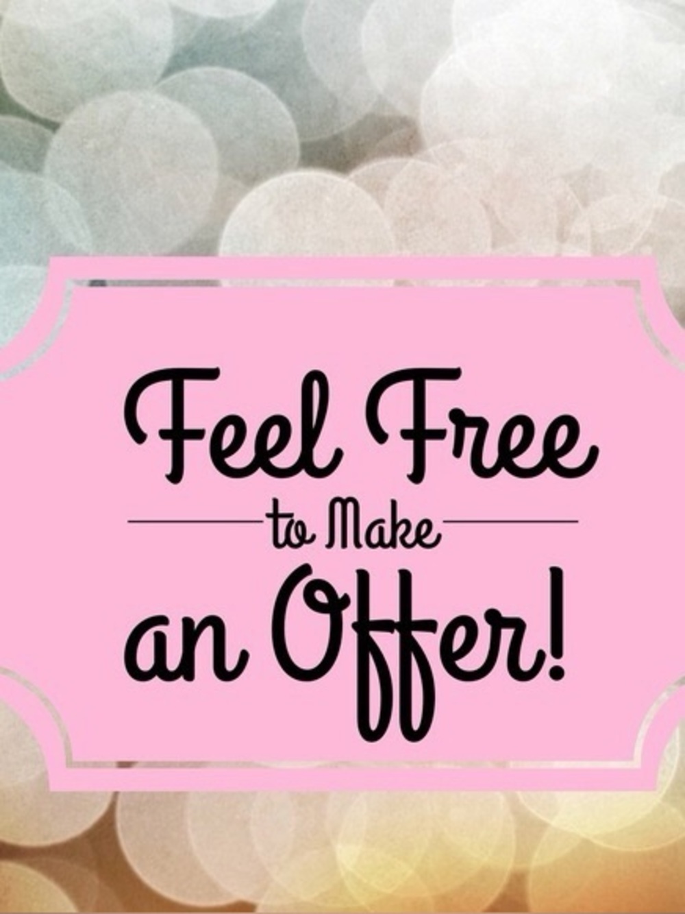 Pink 'Feel Free to Make an Offer' Graphic Sign - Unbranded